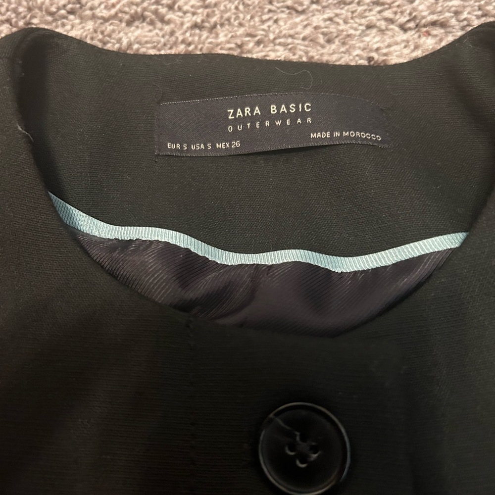 Zara Basic Outerwear Hidden Button Black Jacket S… - image 7